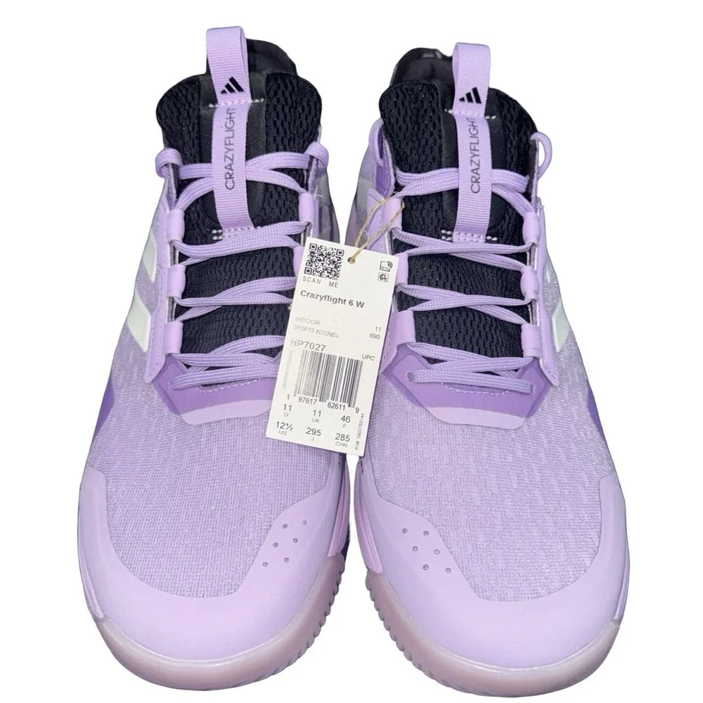 Adidas Crazyflight 6 Womens Size 12.5 Volleyball Sneakers Shoes Purple HP7027